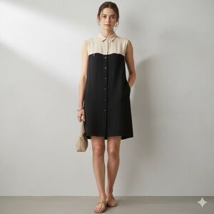 Jenni Kayne Silk Colourblock Shirtdress | Size Small